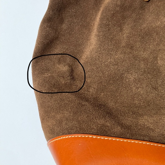 Dooney & Bourke Chocolate Suede Drawstring Bucket Bag - Picture 9 of 16